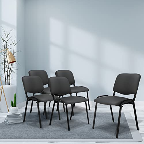 VINGLI 10-Pack Waiting Room Chairs, Stackable Chair for Office, Pu-Grey | Stacking Chairs, Armless Church Chairs, Space-saving, Guest & Reception, Office Lobby, Business Hall - color: Pu-grey, size: 10-pack