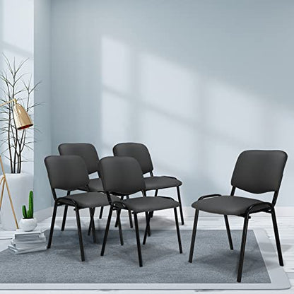 VINGLI 10-Pack Waiting Room Chairs, Stackable Chair for Office, Pu-Grey | Stacking Chairs, Armless Church Chairs, Space-saving, Guest & Reception, Office Lobby, Business Hall - color: Pu-grey, size: 10-pack