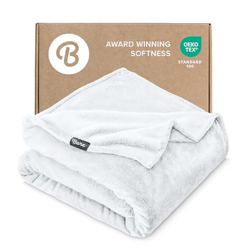 Bare Home Fleece Blanket Luxury Microplush (Full/Queen, White) | Ultra-Soft Lightweight Blanket for Bed, Sofa, and Couch, Cozy & Warm Blanket - color: 01 - White, size: Full/Queen