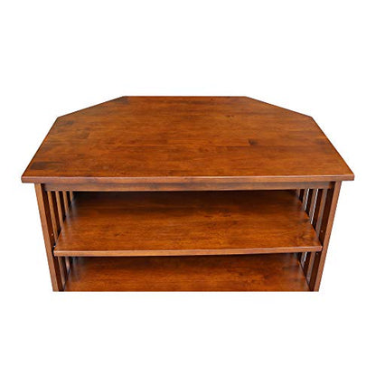 Solid Wood Mission Corner Enteinment/TV Stand, Espresso - color: Espresso