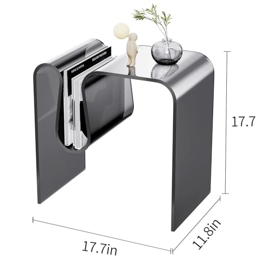 JATIBOSH Narrow Sofa End Table, Small Coffee Snack Table, Laptop Table for Couch, Accent Table for Living Room Bedroom, Acrylic Coffee Table, Coffee Table for Small Space, Simple Center Table