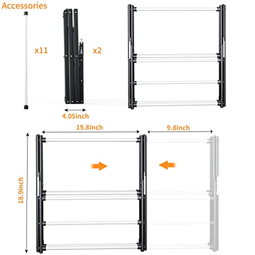Foldable Drying Rack Clothing Clothes Drying Rack White-1pack | Collapsible Dryers for Laundry - 40" x 28.8" x 14.2", Space Saving Indoor&Outdoor - color: White