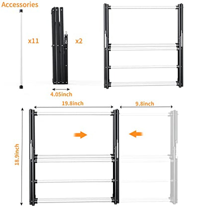 Foldable Drying Rack Clothing Clothes Drying Rack White-1pack | Collapsible Dryers for Laundry - 40" x 28.8" x 14.2", Space Saving Indoor&Outdoor - color: White