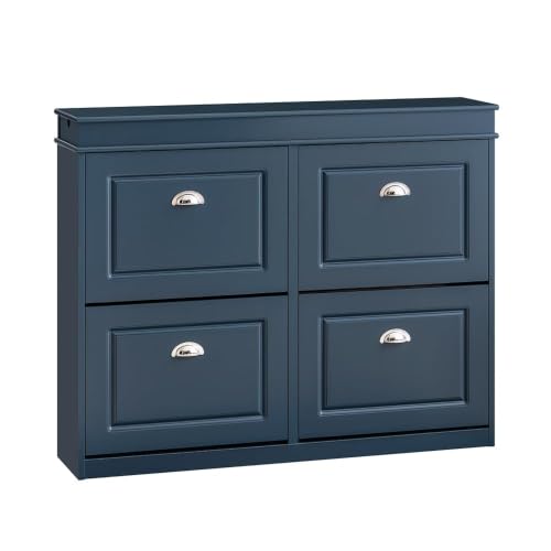 Haotian Shoe Cabinet with 4 Flip Drawers | Large Freestanding Shoe Rack, Modern Shoe Organizer for Entryway, Hallway, Entrance Navy FSR79-B - color: Navy, size: 4 Drawers (L)