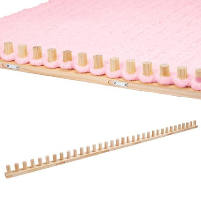 PIRXXIY 65'' Chunky Yarn Blanket Loom, Knitting Loom for Custom Hand Knitting Yarn Chunky, Extra Large Loom for Beginners DIY Craft Enthusiasts