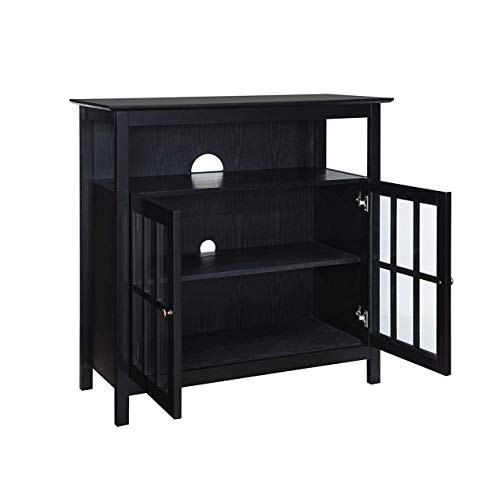 Convenience Concepts Big Sur Highboy TV Stand 36" - Modern Entertainment Center For TVs up to 40", Storage Cabinet for Dining, Living Room, & Entryway, Console Hall Table with Shelves, Black - color: Black