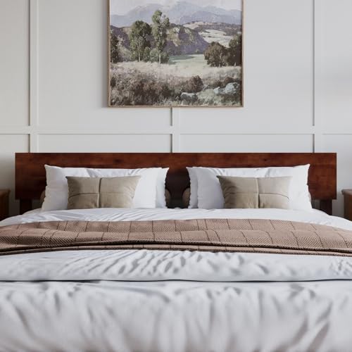AFI, Orlando King Adjustable Modern Solid Wood Panel Headboard, Walnut - color: Walnut, size: King (U.S. Standard)