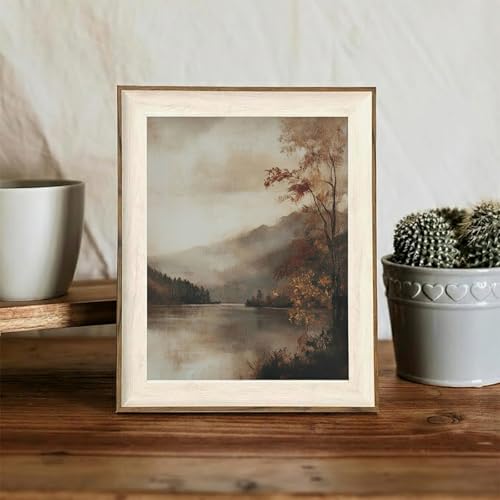 ZKFANKE Fall Scenery Poster Vintage Landscape Wall Art Prints 16x12 Inch UnFramed Antique Oil Artwork Nature Artwork Prints Autumn Lake Poster for Bedroom Living Room Home Office Decoration - color: ViewArt-1 UnFramed, size: 16"L x 12"W