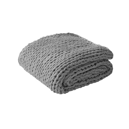 Madison Park Chunky Double Knit Throw Blanket, 50 x 60, Charcoal | All Season, Ultra Soft, Acrylic, Cozy Warmth for Sofa or Bed, Boho, OEKO-TEX Certified - color: Charcoal