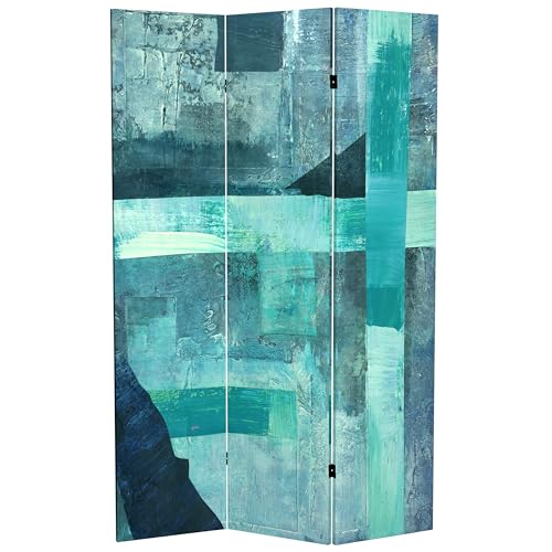 Red Lantern 5.25 ft. Paradise Grove Canvas Room Divider, White,Gray - color: Indigo Shadow