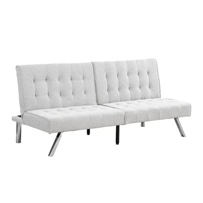 anwickjeff Futon Sofa Bed, Modern Convertible Armless Sleeper Couch Loveseat Sofa Sleeper Daybed for Studio, Apartment, Office, Small Space, Compact Living Room,68.1”x 32.9”x 32.3” (White) - color: White