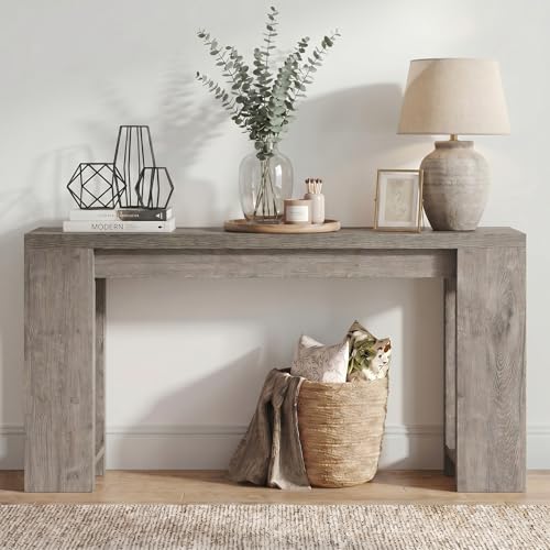 1Easylife 70.9-Inch Farmhouse Console Table, Narrow Wooden Sofa Table | Extra Long Entryway Accent Table for Living Room, Hallway, Entrance, Foyer, Grey - color: Grey