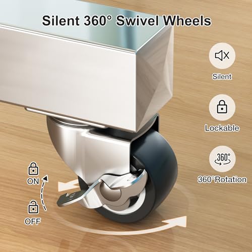 Heavy Duty Clothes Rack, Thickened Stainless Steel Frame, Silver | Thickened stainless steel frame, high load capacity, home & commercial, rust-resistant, stable without wobbling - color: Silver