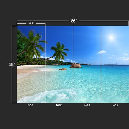 Beach wall murals Peel and Stick Wallpaper for Bedroom Living Room - 58"x86" - color: W05, size: 58"x86"
