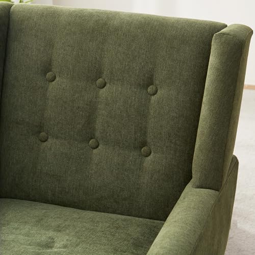 HUIMO Accent Chair for Living Room,Upholstered Button Fabic Armchair Chair | Mid Century Modern Tufted Armchair with Fabric,Comfy Arm Chairs for Club Living Room Reading Bedroom,Waiting Room Green - color: Green