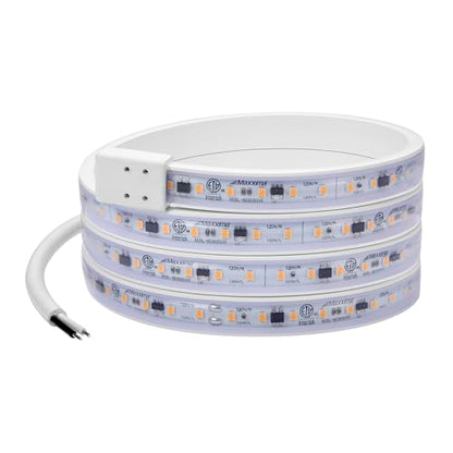 Maxxima 60 in. Hardwired LED Under Cabinet Strip Light, 2300 Lumens, 3000K | Warm White, Kitchen and Living Room 120V White Cove Lighting, No Power Supply Needed - size: 60 Inch
