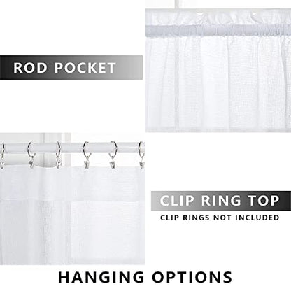 KOUFALL White Sheer Curtains 84 Inches Long 2 Panels,Gauze Cheese Cloth Linen Look Rod Pocket Flowy See Through Curtains for Living Room Bedroom - color: White, size: 52"W x 84"L (Pack of 2)