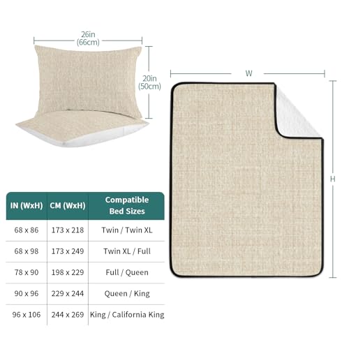 Twin Quilt Bedding Set, Minimalist Beige Aesthetic Soft Microfiber Summer Bedspread Coverlet with 2 Pillow Shams for All Season, Retro Linen Textured Breathable Bedding Set for Hot Sleepers - size: Twin