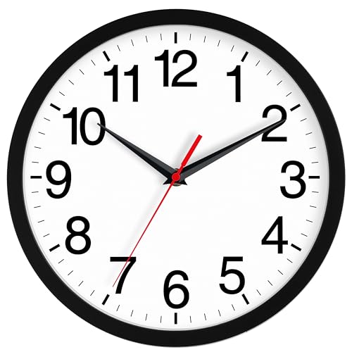 Wall Clock Analog 18 Inch Black Battery Operated Silent Clock | Large, Easy To Read, Non Ticking, Round, Accurate, Kitchen, Living Room, Classroom, Office, School - color: A_black, size: 18 Inch