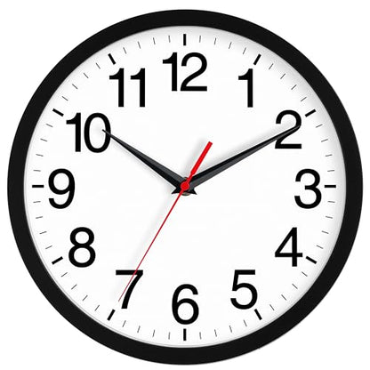 Wall Clock Analog 18 Inch Black Battery Operated Silent Clock | Large, Easy To Read, Non Ticking, Round, Accurate, Kitchen, Living Room, Classroom, Office, School - color: A_black, size: 18 Inch