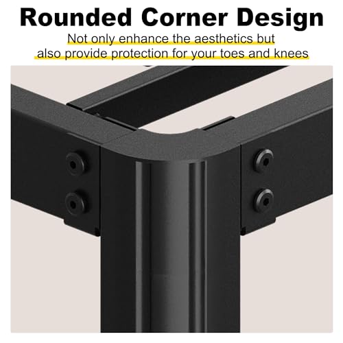 Yicensen 6 Inch Full Bed Frame Low Profile No Box Spring Needed, Heavy Duty Full Size Metal Platform Bed Frame with Rounded Corner Legs, Easy Assembly, Noise Free, Black - size: Full, style: 6 Inch