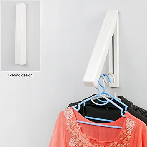 Wall Mounted Drying Rack, Foldable Retractable Clothes Hanger with Multifunctional Design, for Home Hotel Office Bathroom and Balcony