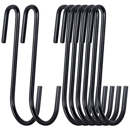ESFUN 30 Pack 3 inch Heavy Duty S Hooks Black Pan Pot Holder Rack Hooks S Shaped Hanging Hooks Hangers for Kitchenware Spoons Pans Pots Utensils Clothes Bags Towels Plants - size: 3.0 inch