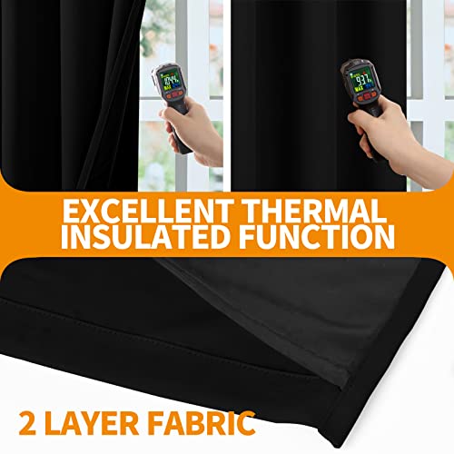 YoungsTex 100% Blackout Curtains 63 Inch Length, Grommet Thermal Insulated Drapes for Bedroom Full Room Darkening Privacy Thick Blinds with Liner, Black, 2 Panels, 38 X 63 Inch - color: Black, size: 38"W x 63"L (Pack of 2)