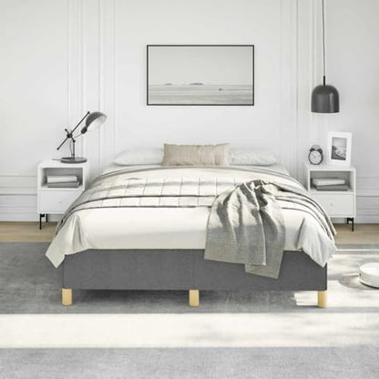 Queen Size Upholstered Bed Frame, Dark Gray Polyester Fabric Platform Bed with Sturdy Engineered Wood Slats, Modern Low Profile Bed Base, No Box Spring Needed - color: Dark Gray, size: Queen & 13.8"