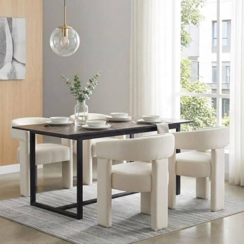Velvet Modern Barrel Dining Chairs, Upholstered Accent Chair with Back, Vanity Chair Comfy Armchair for Kitchen/Dining Room/Living Room, Beige - color: Beige, size: Set of 1