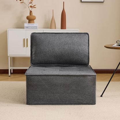 Modular Linen-Frame Sofa: Versatile Sectional for Small Apartments, Mix-and-Match Design (Dark Grey) - color: Dark Gray