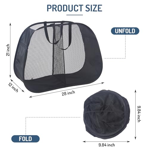Seiritex Mesh Popup Laundry Hamper 2 Compartment, Collapsible Laundry Sorter Basket Foldable Hamper for Clothes, College Dorm, Travel (Black) - color: Black 2-compartment