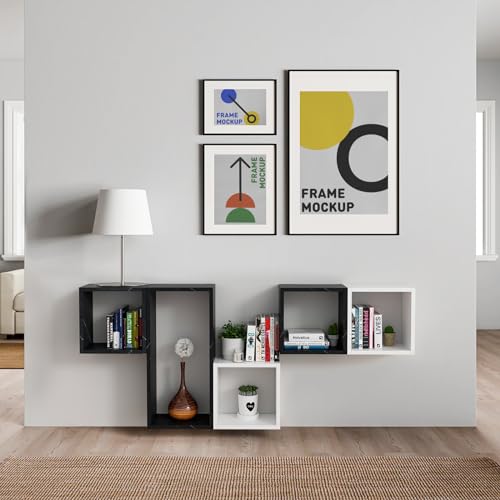 Cube Floating Shelves Set2, Display Shelves Wall Mount 7.75" D x 12.5" W x 12.5" H(Cloud Atlas, Square 2 Cubes) - color: Cloud Atlas, size: Square-Set2