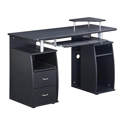 Techni Mobili 47" Computer Desk w/Drawers,Storage & Printer Shelf,Espresso | 47" desk with drawers, printer shelf, pull‑out keyboard tray, open storage, sturdy frame, spacious workstation home office