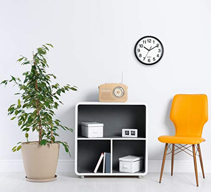 Bernhard Products Black Wall Clock 2 Pack Silent Non Ticking 10 Inch Bold Quality Quartz Battery Operated Round Easy to Read Home/Office/Classroom/School Clocks, Sweep Movement - size: 10 Inch - 2 Clocks