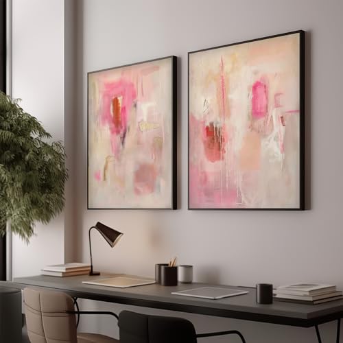 ZHGYGBN 모던 월 아트 핑크 베이지 추상 2개 세트 40.6x61cm 프레임 없음 | 현대적인 추상 벽 아트 뉴트럴 핑크 베이지 장식 아파트 기숙사 거실 침실 사무실 갤러리 벽 프린트 - color: 트윈 더스크 - 유기농 블룸 시리즈, size: 16X24inchx2pcs