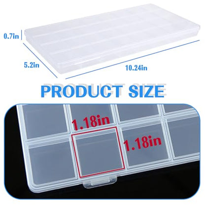 32-Grid Clear Plastic Beads Jewelry Organizer Box Small Parts Storage-6pack - color: 6 pack
