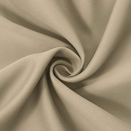 Blackout Curtains 52 x 72 inch/Beige Curtains Set of 2 Panels/Thermal Insulated Room Darkening Bedroom Curtains - color: Beige, size: 52"W x 72"L (Pack of 2)