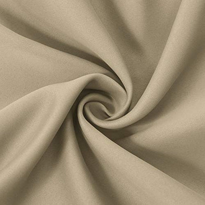 Blackout Curtains 52 x 72 inch/Beige Curtains Set of 2 Panels/Thermal Insulated Room Darkening Bedroom Curtains - color: Beige, size: 52"W x 72"L (Pack of 2)