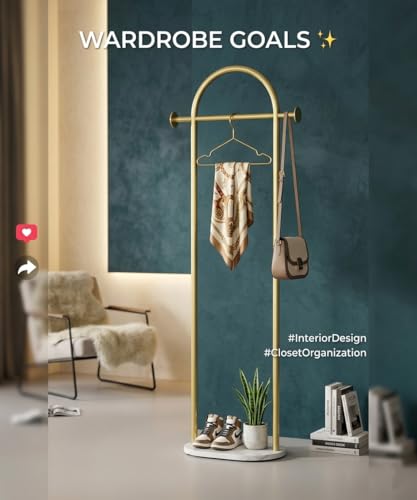 Gold Freestanding Coat Rack, Modern Metal Coat Tree, Sturdy Hall Tree for Entryway, Bedroom, Living Room, Hanging Coats, Hats, Bags - color: A2