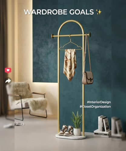Gold Freestanding Coat Rack, Modern Metal Coat Tree, Sturdy Hall Tree for Entryway, Bedroom, Living Room, Hanging Coats, Hats, Bags - color: A2