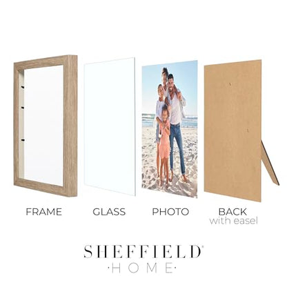 Sheffield Home 4 Piece Gallery Wall Frame Set, 8x10 Inch, 5x7 Inch, and 4x6 Inch, Light Natural - color: Light Natural, size: 8x11, 5x7, 4x6 Inch