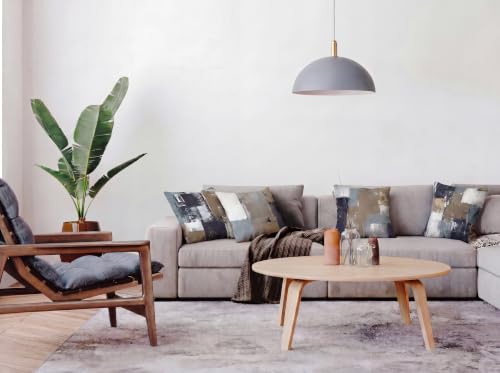 Brown Grey Abstract Throw Pillow Covers 20x20 Set of 4 | Brown, Grey & Taupe Modern‑Art Cushion Cases, neutral accent pillowcases for sofa, bedroom & chair - color: Earth Tone Brown and Blue Grey, size: 20" x 20" (Pack of 4)