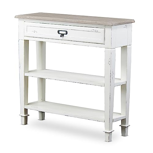 Baxton Studio Dauphine Traditional French 1-Drawer Accent Console Table, White
