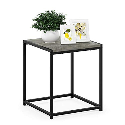FURINNO Camnus Modern Living End Table, French Oak Grey, 15.75 in x 15.75 in x 17.83 in - color: French Oak Grey, size: 1-Tier, 15.75" Square