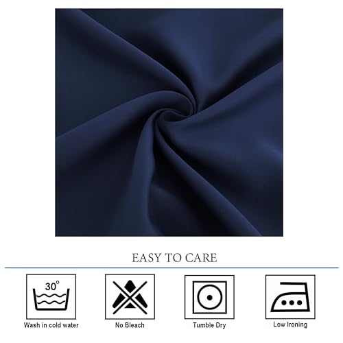 Diraysid Navy Blue Grommet Blackout Curtains for Bedroom Thermal Insulated Room Darkening Curtains Drapes, 52 x 54 inch, 2 Panels - color: Navy Blue, size: 52"W x 54"L (Pack of 2)