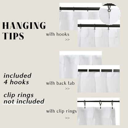 Lino Rosa Pinch Pleated Bathroom Window Curtain, Short White Sheer Privacy Curtain that Light in, 24 x 30 Inch Length - color: White, size: 24"W x 30"L (Pack of 1)