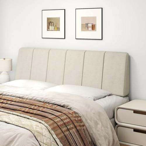 Queen Size Headboard Only-No Assembly Required, Beige | Easy to use no assembly required, Linen fabric and extra-thick foam for added comfort, Modern style headboard queen size - color: Beige, size: Queen