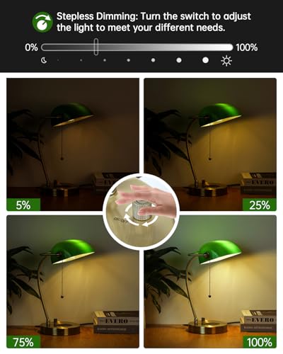 Stepless Dimmable Green Glass Bankers Desk Lamp,LED Bulb Included | Wireless Charger,USB Charging Port for Home Office Table Lamp Plug in Fixture - color: Green-Wireless Charging
