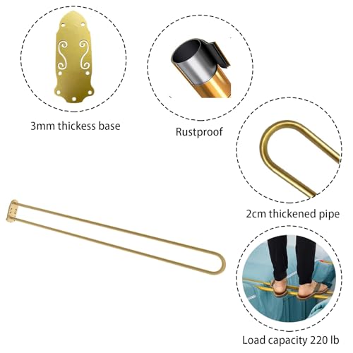 U Shaped Curtain Rod Room Divider Partition Privacy Separation Wall Mount | Heavy Duty Hanging Modern Metal Curved 6.56ft Long Space for Changing Dressing Fitting Salon Studio Apartment Medical - color: Gold